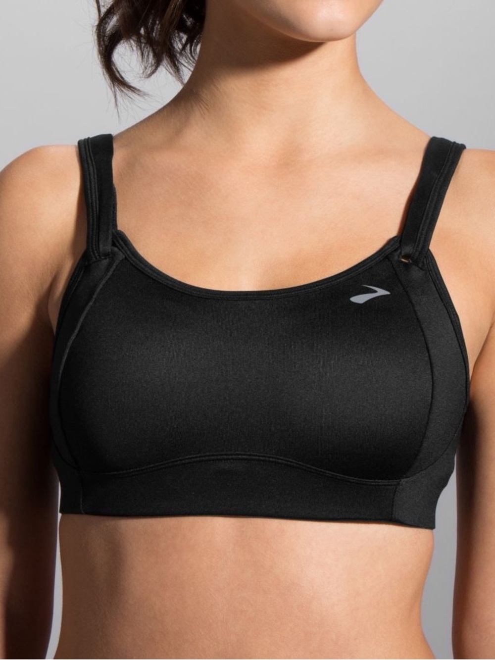 Brooks Moving Comfort Fiona Sport Bra Black Adjustable Wirefree Running Size 38D